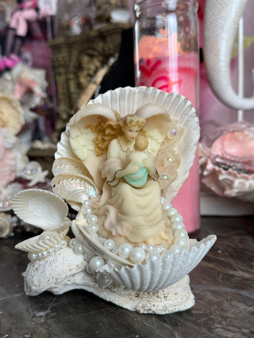 Pearl Tide Guardian Angel Statue