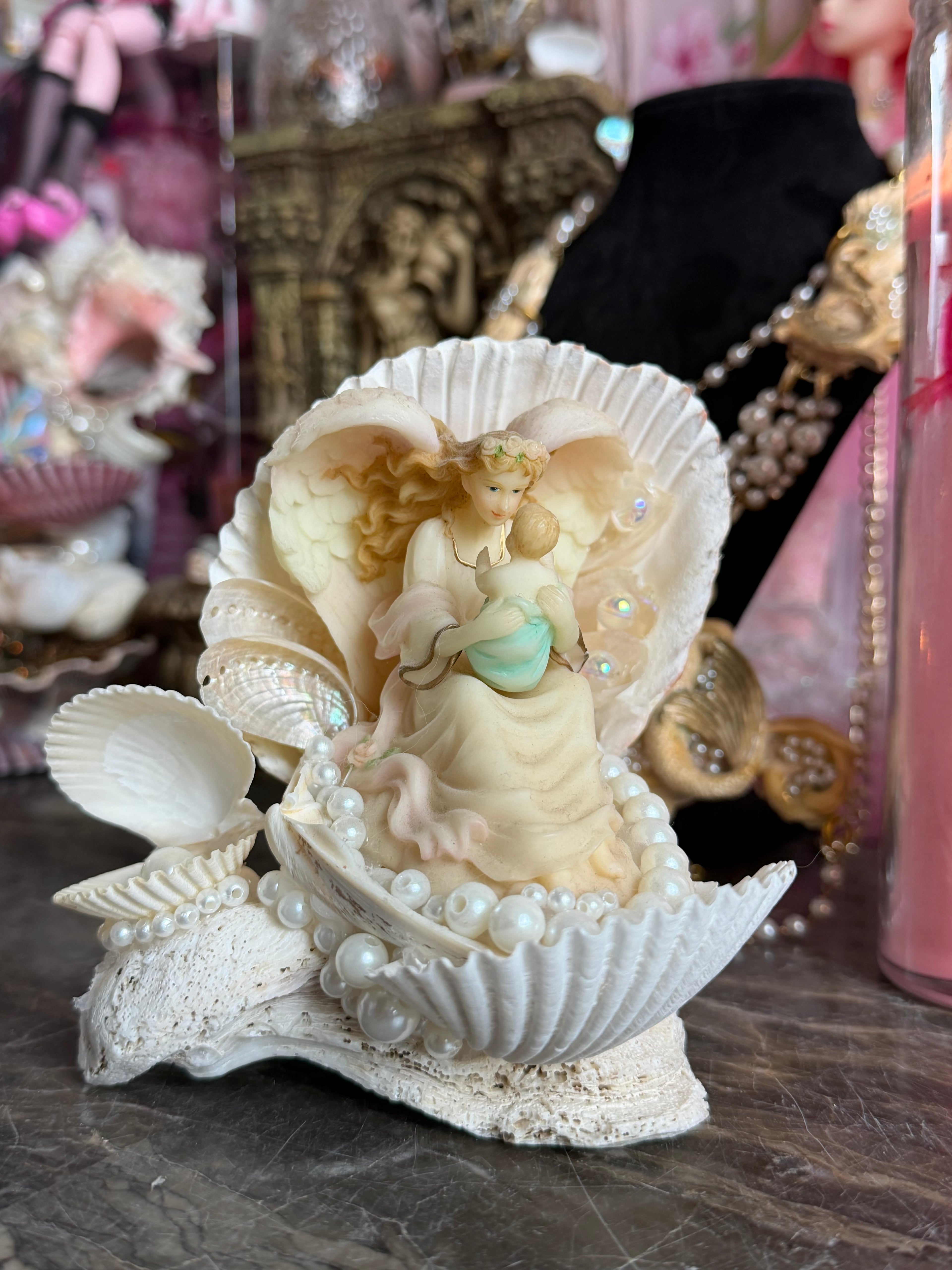 Pearl Tide Guardian Angel Statue